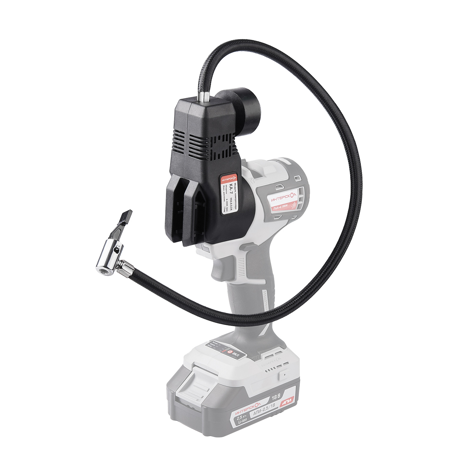 Аккумуляторный автомобильный компрессор ИНТЕРСКОЛ КА-7 МультиМАКС 18